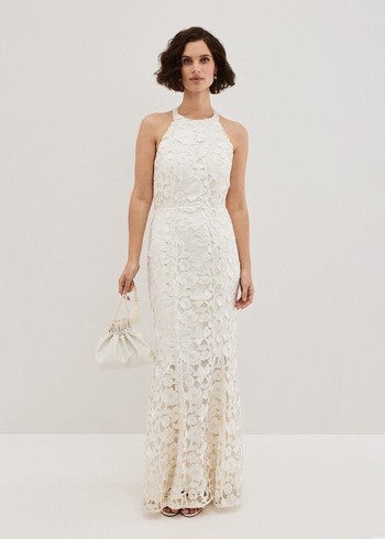 Phase Eight Olivia Lace Wedding Dress White USA | 5108274-FH